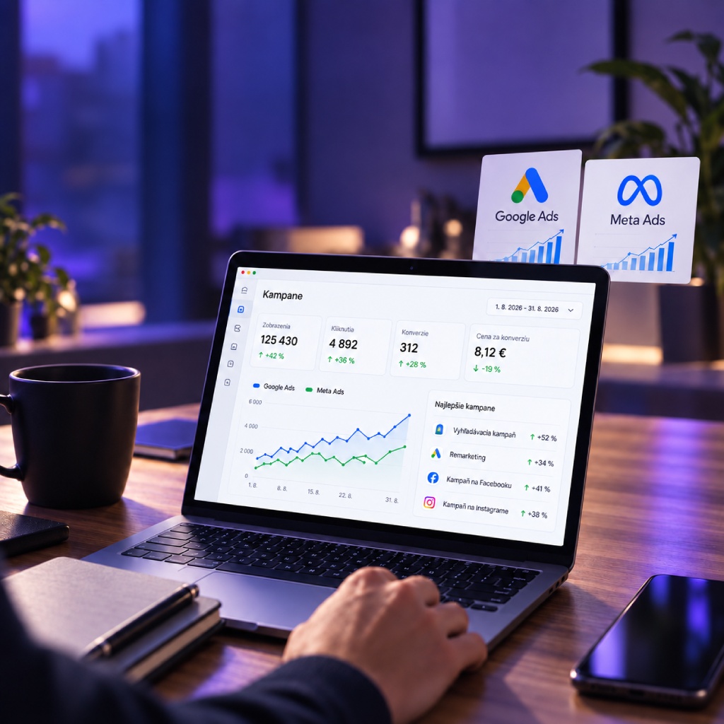 Google and Meta ad campaign dashboards